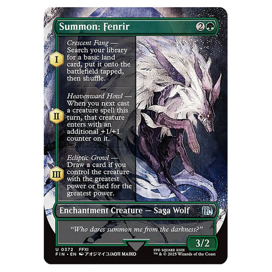 Summon: Fenrir 0372 card from the Magic The Gathering set Universes Beyond - Final Fantasy