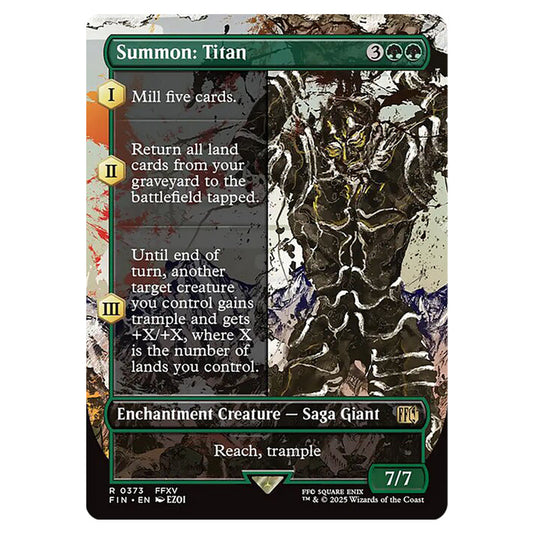Summon: Titan 0373 card from the Magic The Gathering set Universes Beyond - Final Fantasy