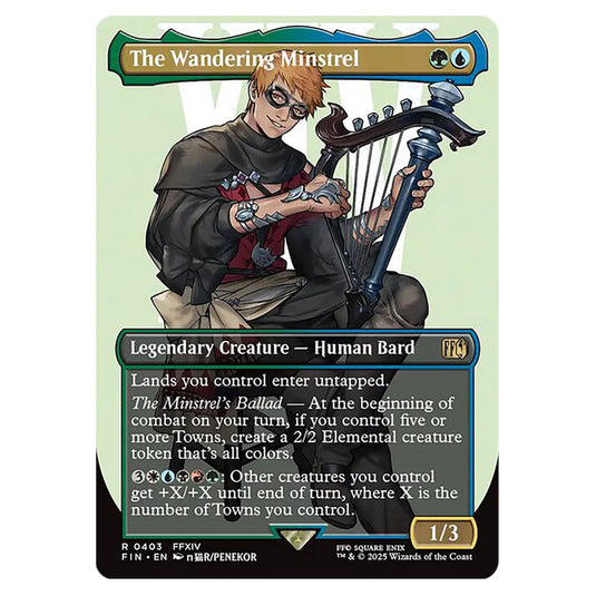 The Wandering Minstrel 0403 card from the Magic The Gathering set Universes Beyond - Final Fantasy
