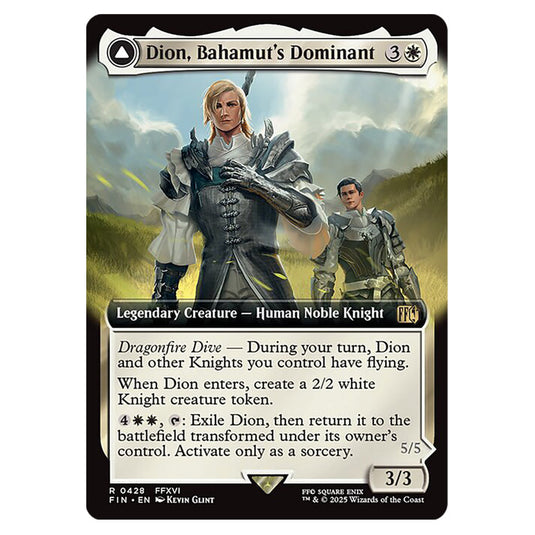 Dion, Bahamut's Dominant // Bahamut, Warden of Light 0428 card from the Magic The Gathering set Universes Beyond - Final Fantasy