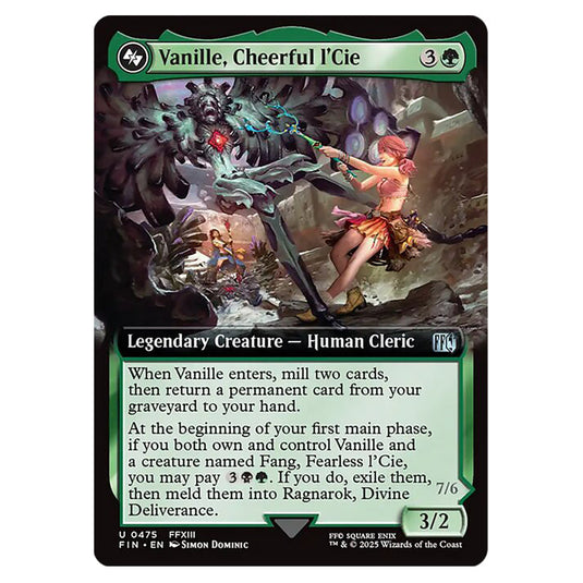 Vanille, Cheerful l'Cie 0475 card from the Magic The Gathering set Universes Beyond - Final Fantasy