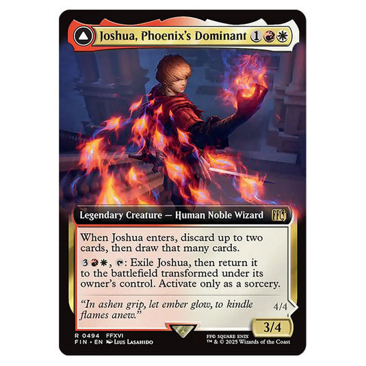 Joshua, Phoenix's Dominant // Phoenix, Warden of Fire 0494 card from the Magic The Gathering set Universes Beyond - Final Fantasy