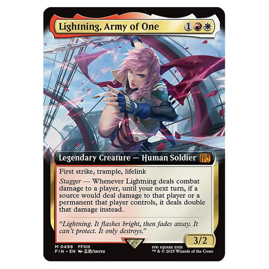 Lightning, Army of One 0498 card from the Magic The Gathering set Universes Beyond - Final Fantasy