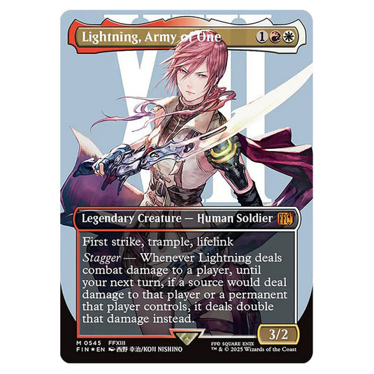 Lightning, Army of One 0545 card from the Magic The Gathering set Universes Beyond - Final Fantasy