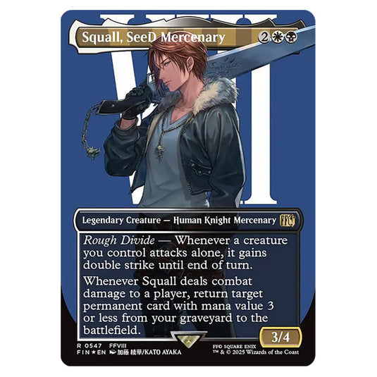 Squall, SeeD Mercenary 0547 card from the Magic The Gathering set Universes Beyond - Final Fantasy