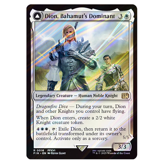 Dion, Bahamut's Dominant // Bahamut, Warden of Light 0016 card from the Magic The Gathering set Universes Beyond - Final Fantasy