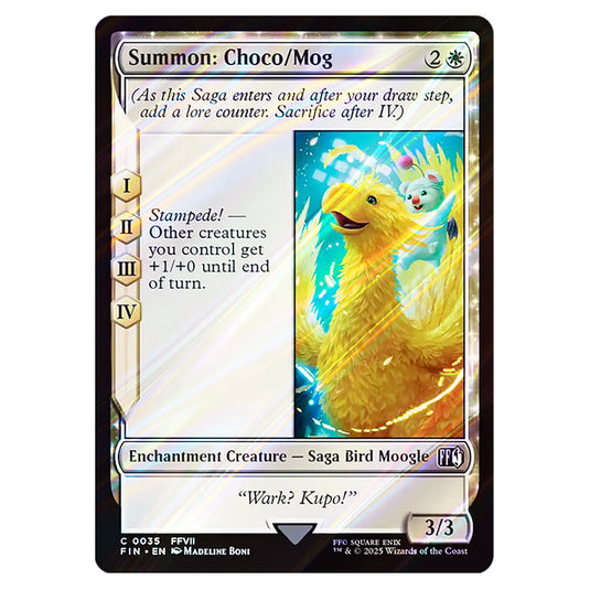 Summon: Choco/Mog 0035 card from the Magic The Gathering set Universes Beyond - Final Fantasy