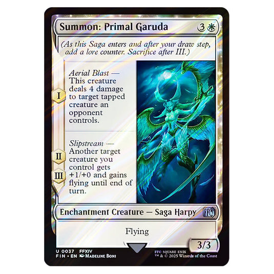 Summon: Primal Garuda 0037 card from the Magic The Gathering set Universes Beyond - Final Fantasy