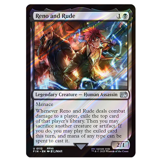 Reno and Rude 0113 card from the Magic The Gathering set Universes Beyond - Final Fantasy