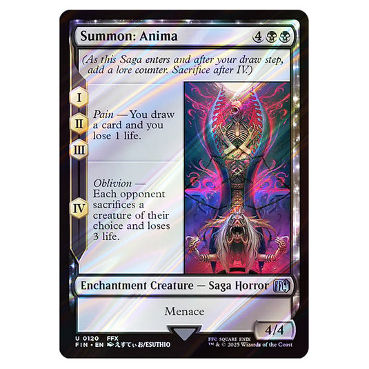 Summon: Anima 0120 card from the Magic The Gathering set Universes Beyond - Final Fantasy