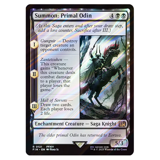 Summon: Primal Odin 0121 card from the Magic The Gathering set Universes Beyond - Final Fantasy