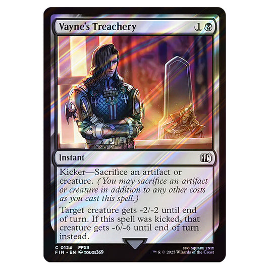 Vayne's Treachery 0124 card from the Magic The Gathering set Universes Beyond - Final Fantasy