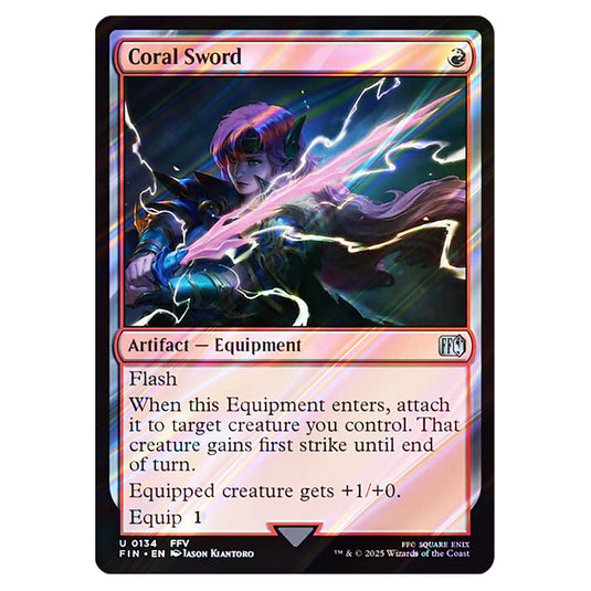 Coral Sword 0134 card from the Magic The Gathering set Universes Beyond - Final Fantasy