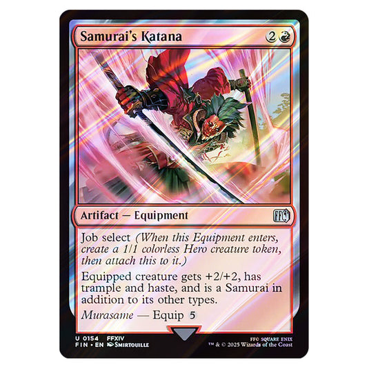 Samurai's Katana 0154 card from the Magic The Gathering set Universes Beyond - Final Fantasy