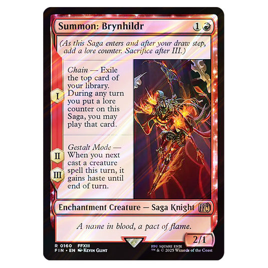 Summon: Brynhildr 0160 card from the Magic The Gathering set Universes Beyond - Final Fantasy
