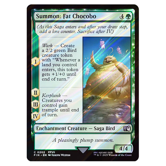 Summon: Fat Chocobo 0202 card from the Magic The Gathering set Universes Beyond - Final Fantasy