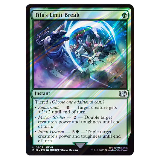 Tifa's Limit Break 0207 card from the Magic The Gathering set Universes Beyond - Final Fantasy