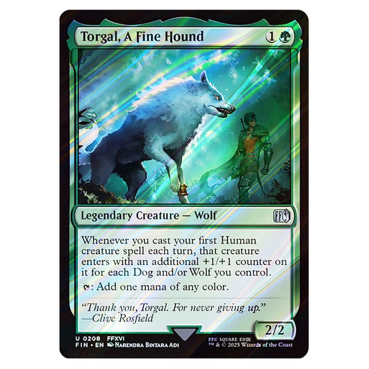 Torgal, A Fine Hound 0208 card from the Magic The Gathering set Universes Beyond - Final Fantasy