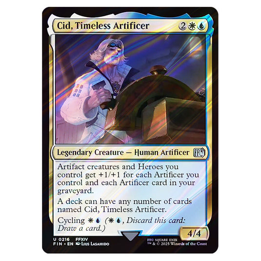 Cid, Timeless Artificer 0216 card from the Magic The Gathering set Universes Beyond - Final Fantasy