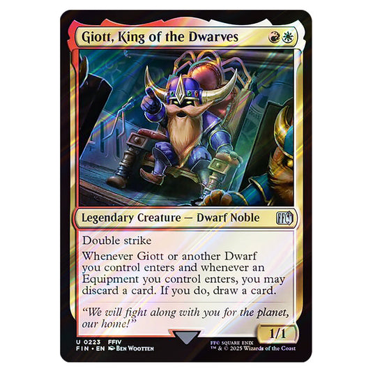 Giott, King of the Dwarves 0223 card from the Magic The Gathering set Universes Beyond - Final Fantasy