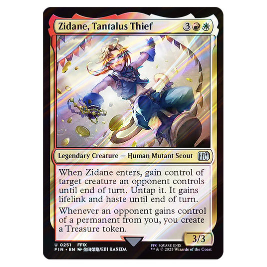 Zidane, Tantalus Thief 0251 card from the Magic The Gathering set Universes Beyond - Final Fantasy