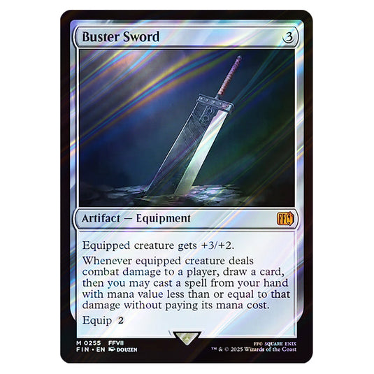 Buster Sword 0255 card from the Magic The Gathering set Universes Beyond - Final Fantasy