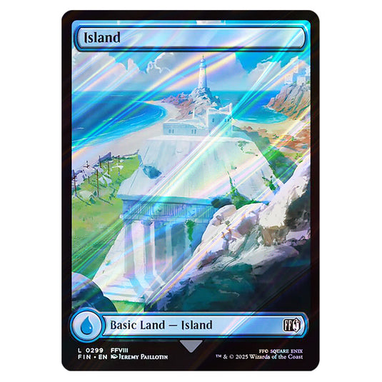 Island 0299 card from the Magic The Gathering set Universes Beyond - Final Fantasy