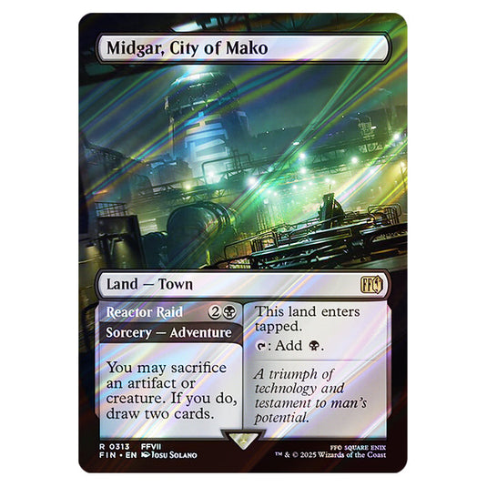 Midgar, City of Mako // Reactor Raid 0313 card from the Magic The Gathering set Universes Beyond - Final Fantasy