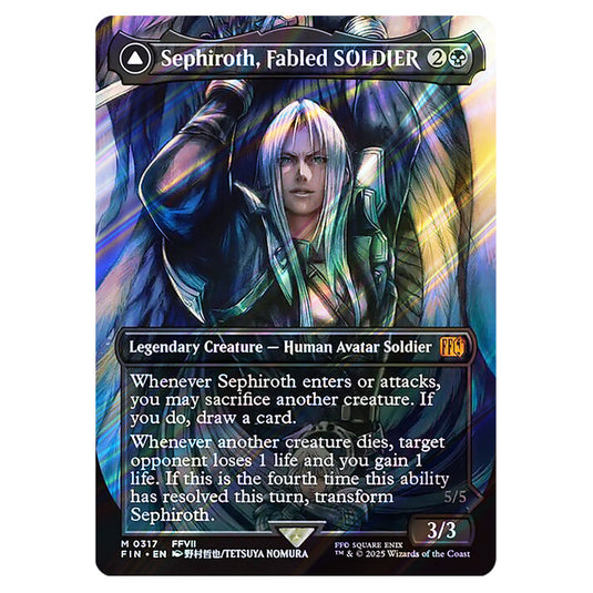 Sephiroth, Fabled SOLDIER // Sephiroth, One-Winged Angel 0317 card from the Magic The Gathering set Universes Beyond - Final Fantasy