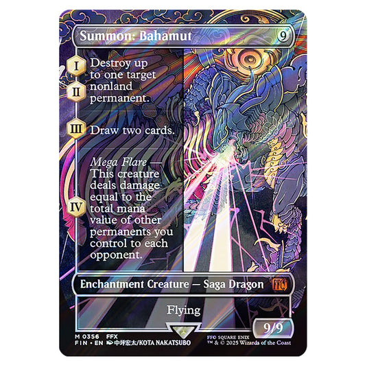 Summon: Bahamut 0356 card from the Magic The Gathering set Universes Beyond - Final Fantasy
