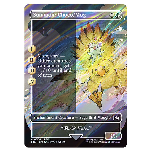 Summon: Choco/Mog 0358 card from the Magic The Gathering set Universes Beyond - Final Fantasy
