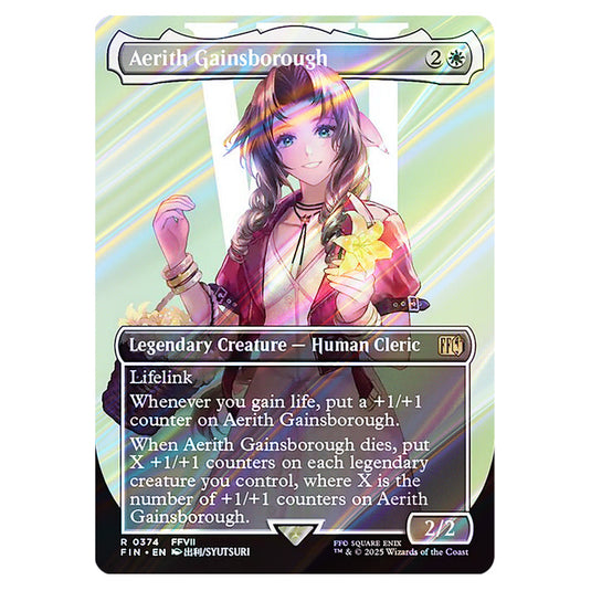 Aerith Gainsborough 0374 card from the Magic The Gathering set Universes Beyond - Final Fantasy