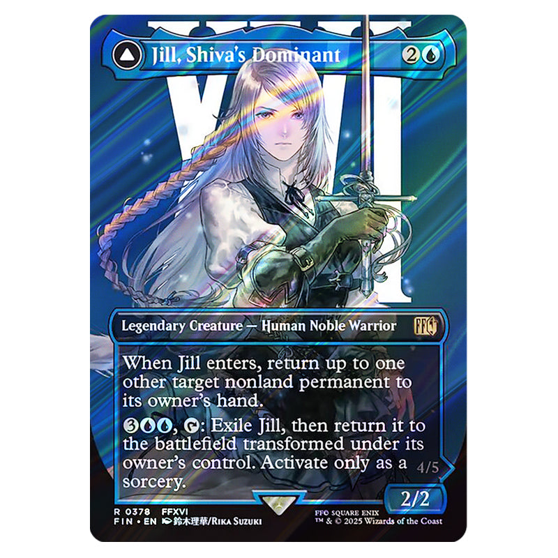 mtg final fantasy jill The Dominant of Ice has arrived. So thrilled to have the foil Jill, Shiva's Dominant from the new Magic: The Gathering set! The borderless art and that perfect foil sheen just make Magic: the Gathering - Final
