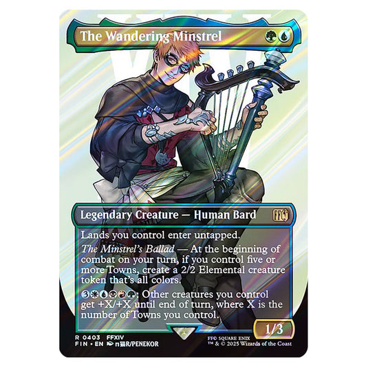 The Wandering Minstrel 0403 card from the Magic The Gathering set Universes Beyond - Final Fantasy
