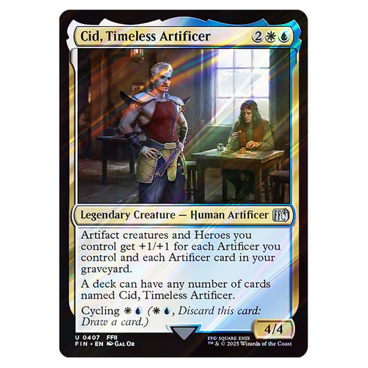 Cid, Timeless Artificer 0407 card from the Magic The Gathering set Universes Beyond - Final Fantasy