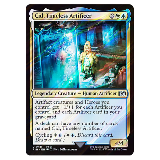 Cid, Timeless Artificer 0411 card from the Magic The Gathering set Universes Beyond - Final Fantasy