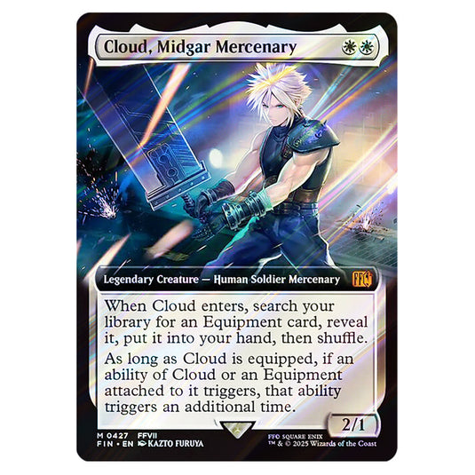 Cloud, Midgar Mercenary 0427 card from the Magic The Gathering set Universes Beyond - Final Fantasy
