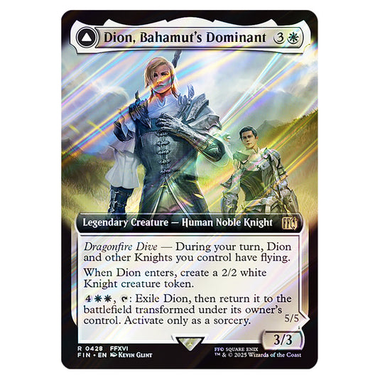 Dion, Bahamut's Dominant // Bahamut, Warden of Light 0428 card from the Magic The Gathering set Universes Beyond - Final Fantasy