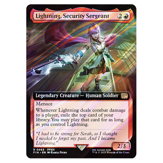 Lightning, Security Sergeant 0462 card from the Magic The Gathering set Universes Beyond - Final Fantasy