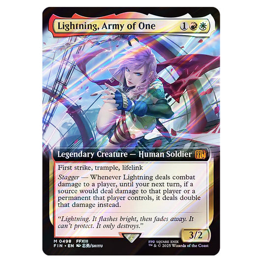 Lightning, Army of One 0498 card from the Magic The Gathering set Universes Beyond - Final Fantasy