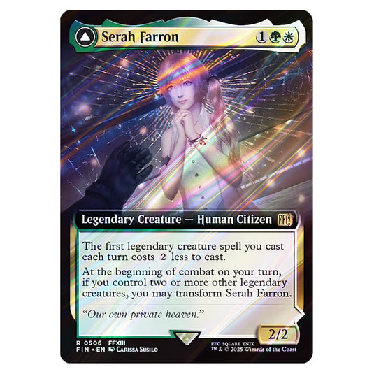 Serah Farron // Crystallized Serah 0506 card from the Magic The Gathering set Universes Beyond - Final Fantasy