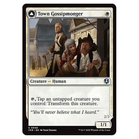 Town Gossipmonger // Incited Rabble 046 card from the Magic The Gathering set Innistrad Remastered