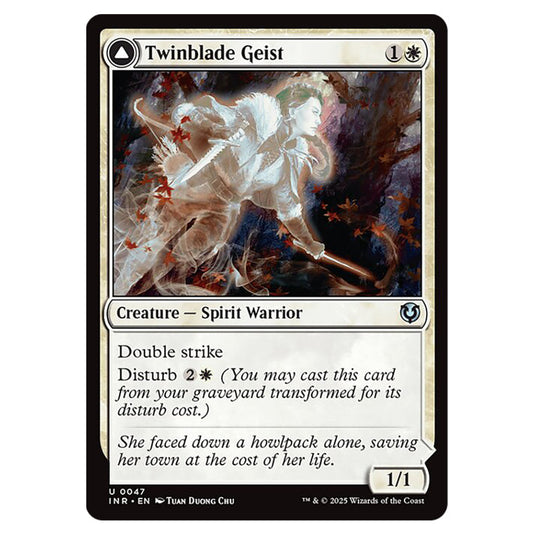 Twinblade Geist // Twinblade Invocation 047 card from the Magic The Gathering set Innistrad Remastered