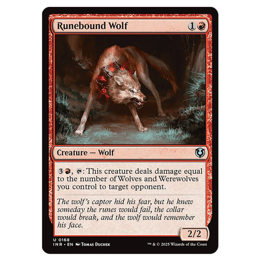Runebound Wolf 168 card from the Magic The Gathering set Innistrad Remastered
