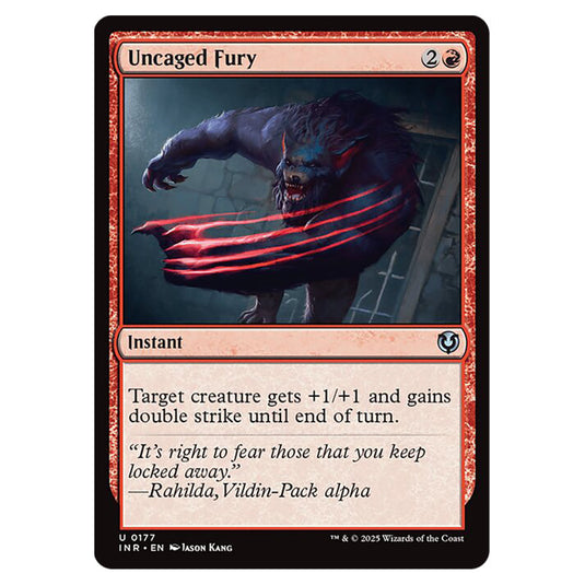 Uncaged Fury 177 card from the Magic The Gathering set Innistrad Remastered