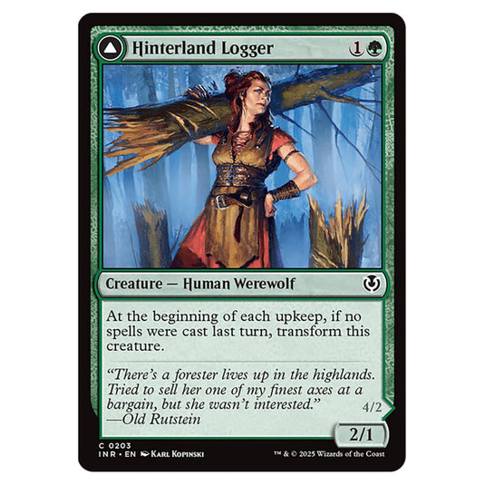 Hinterland Logger // Timber Shredder 203 card from the Magic The Gathering set Innistrad Remastered