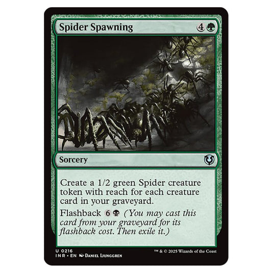 Spider Spawning 216 card from the Magic The Gathering set Innistrad Remastered
