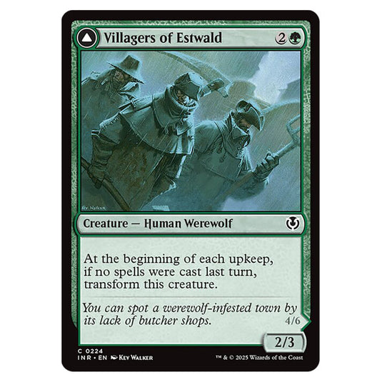 Villagers of Estwald // Howlpack of Estwald 224 card from the Magic The Gathering set Innistrad Remastered