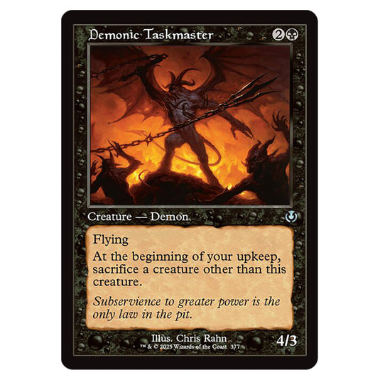 Demonic Taskmaster 377 card from the Magic The Gathering set Innistrad Remastered