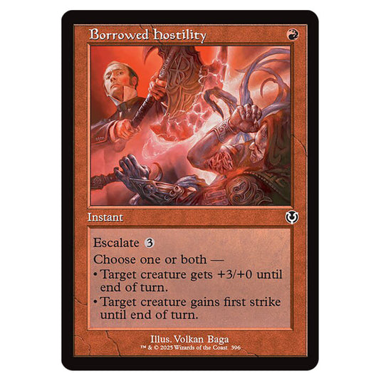 Borrowed Hostility 396 card from the Magic The Gathering set Innistrad Remastered